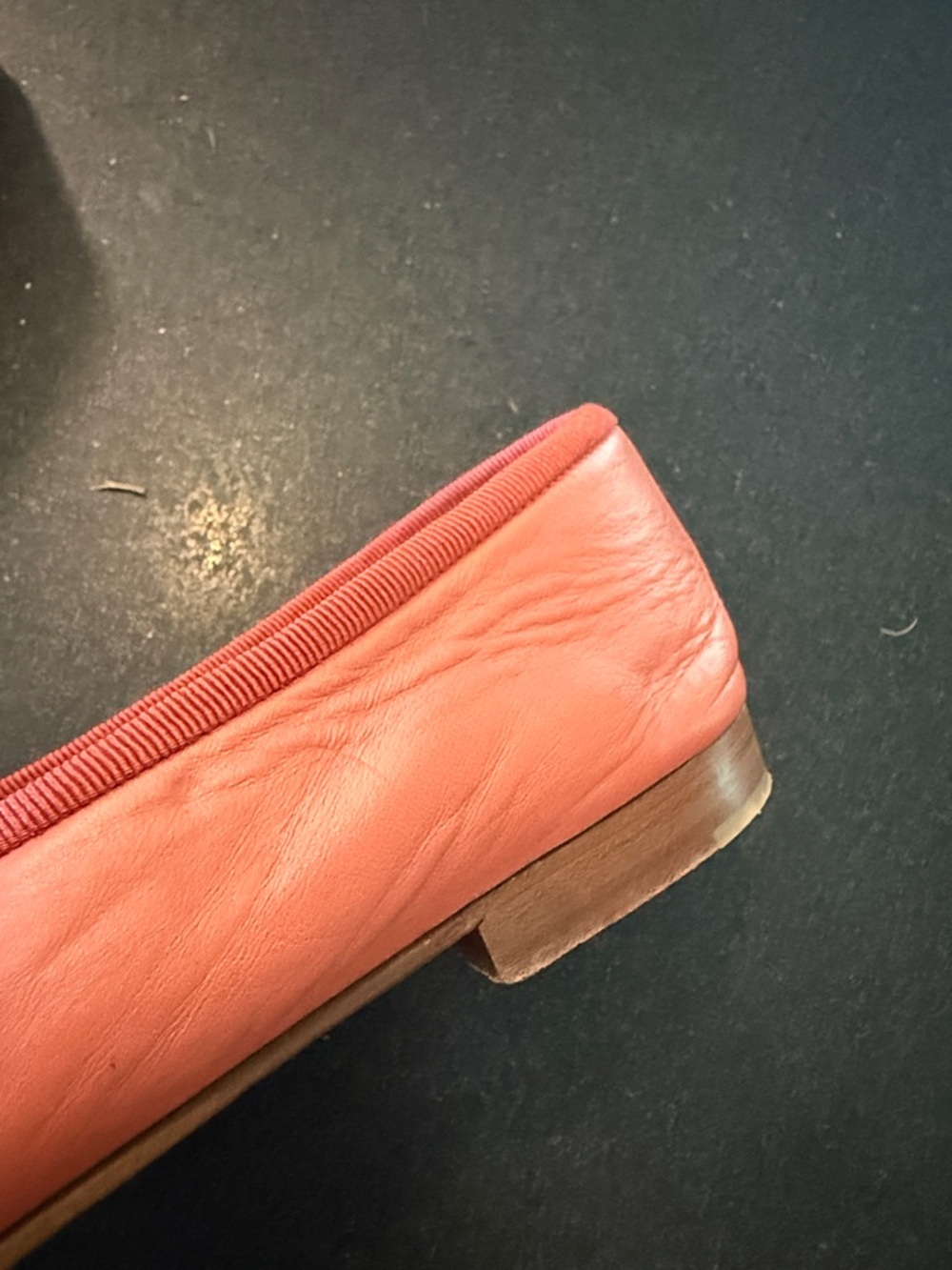 CHANEL Coral and Silver Leather Cap-Toe Ballet Flats - Picture 7 of 17
